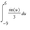 int(sin(u)/3,u = -9 .. 6)