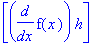 matrix([[diff(f(x),x)·h]])