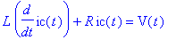 L*diff(ic(t),t)+R*ic(t) = V(t)