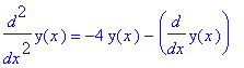 diff(y(x),`$`(x,2)) = -4*y(x)-diff(y(x),x)