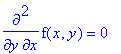 diff(f(x,y),x,y) = 0