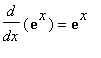 diff(exp(x),x) = exp(x)
