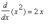 diff(x^2,x) = 2*x