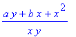(a*y+b*x+x^2)/x/y