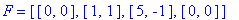F = [[0, 0], [1, 1], [5, -1], [0, 0]]