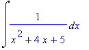 Int(1/(x^2+4*x+5),x)
